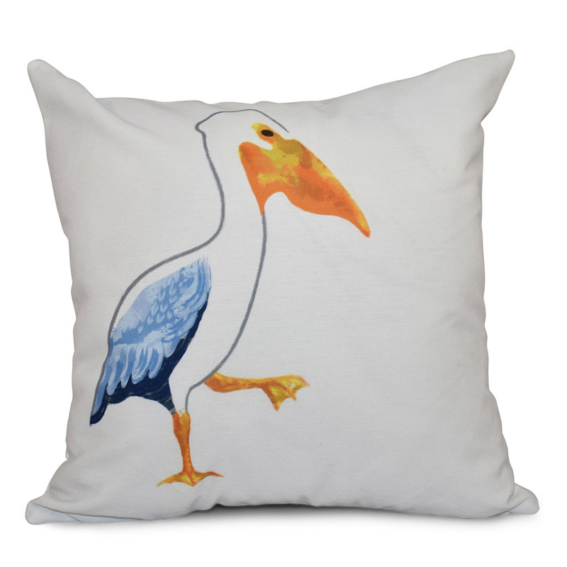 Beach Vacation Outdoor Reversible Throw Pillow, White, 16"x16"