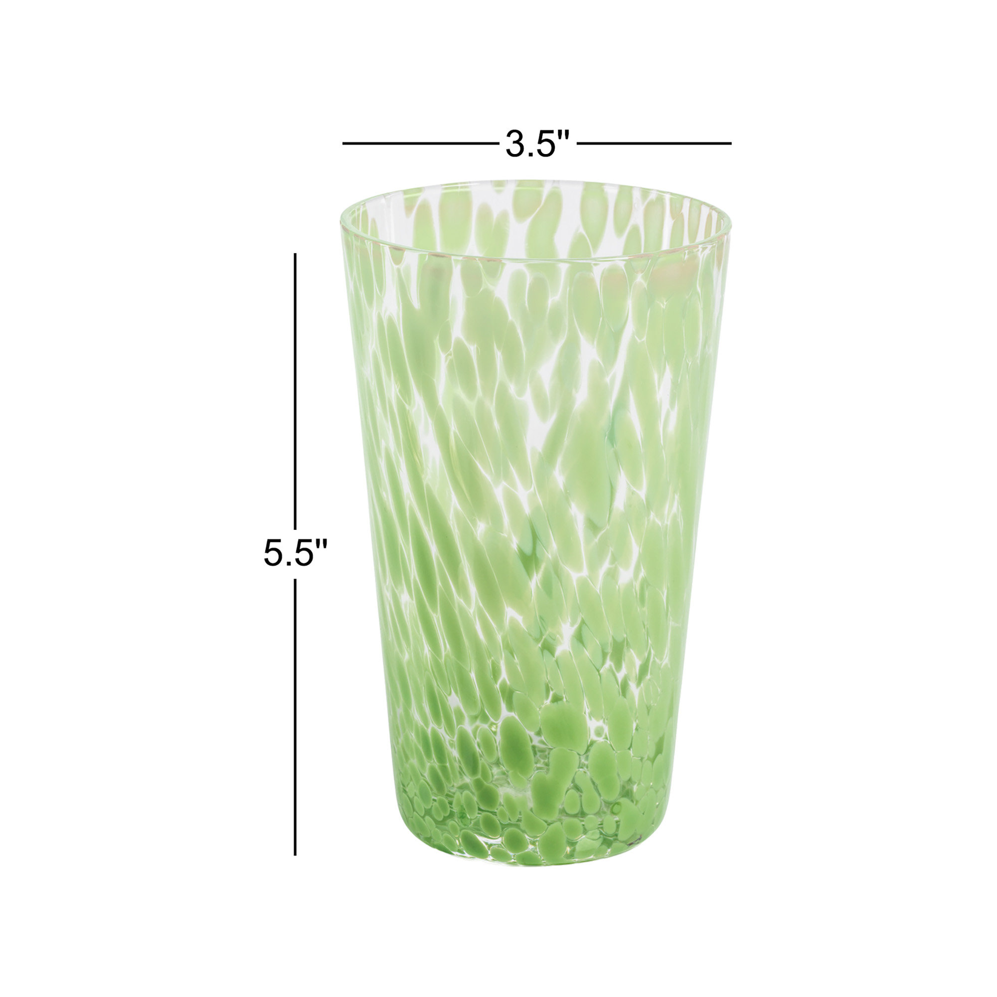 Willa Speckled Highball Glasses, Set of 6, Green