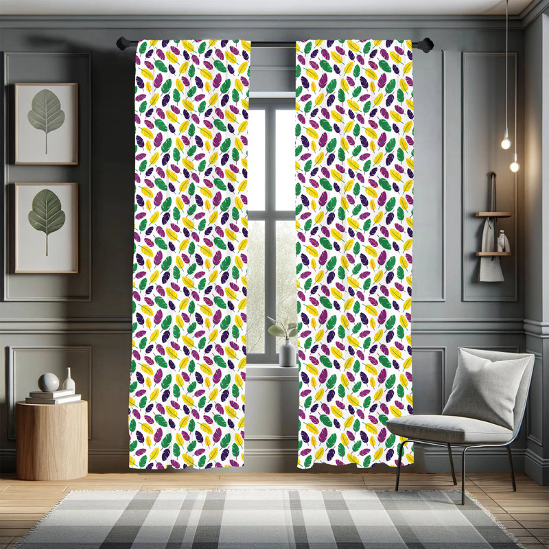 Carnival Floral Semi-Sheer Rod Pocket Curtain Panels, 28" x 84"