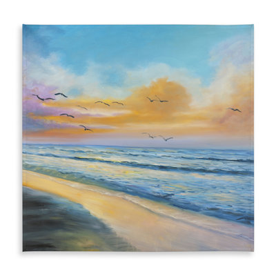 Breathtaking Tropical Sunset Tablecloth | Coastal Home Decor