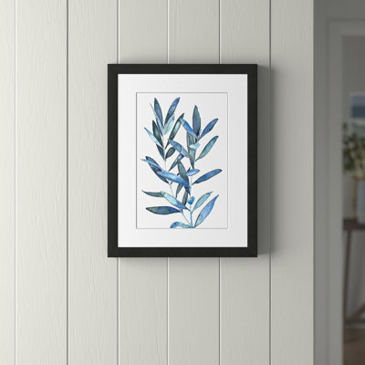 Reproduction d'art encadrée, «Indigo Leaves III»
