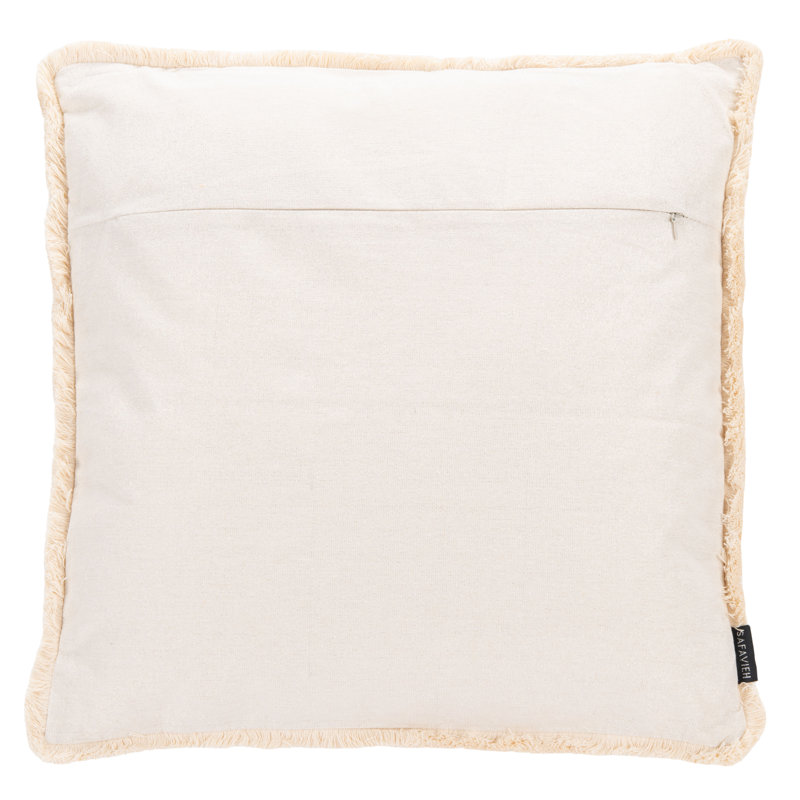 Rinley 19" Square Off-White Cotton Blend Throw Pillow