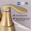 Robinet pour salle de bain 4 pièces à finition brossée en or brossé avec commande à deux poignées, bec pivotant à 360 degrés, bonde escamotable, robinet de salle de bain