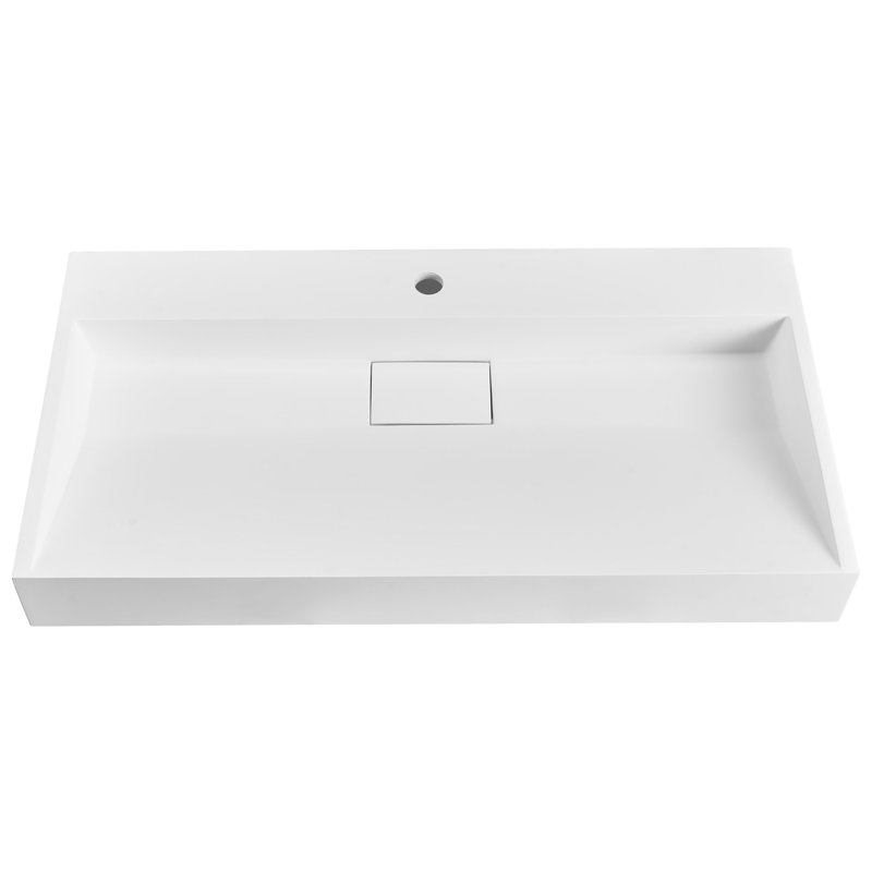 Wall Hung Basin QUENKO, White, 900cm H x 460cm W x 120cm D, 1
