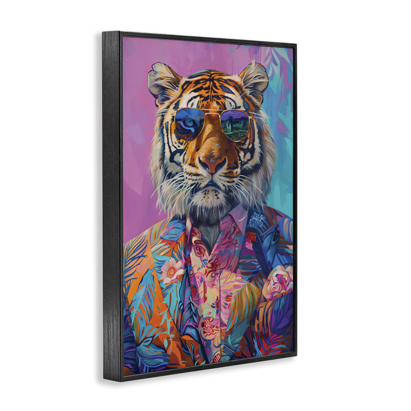 Giclée encadrée tigrée de style tropical lumineux, design par LSR Design Studio, H 24 po x l 16 po