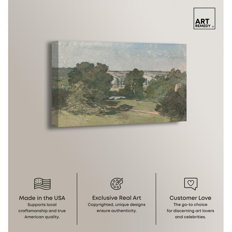 Large Green and Brown Landscape Canvas Art