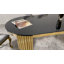 Derby rond noir pour 8 personnes, table de cuisine circulaire en verre avec pieds dorés, plateau de table ovale de luxe, plateau en verre, grande table pour la salle à manger / cuisine, assemblage solide et facile avec une grande taille-1477786947