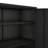 32 Inch Modern Metal Accent Cabinet in Black with Adjustable Shelves and Ventilated Doors for Contemporary Storage-1978403607
