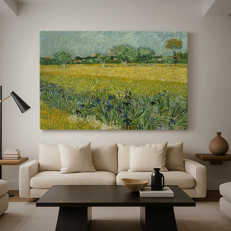 Vue d'Arles avec des iris au premier plan-Vincent van Gogh-Toile tendue avec châssis-1888, 32 x 48