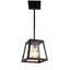 7-Inch 1 - Light Lantern Geometric Pendant Black Metal with Glass