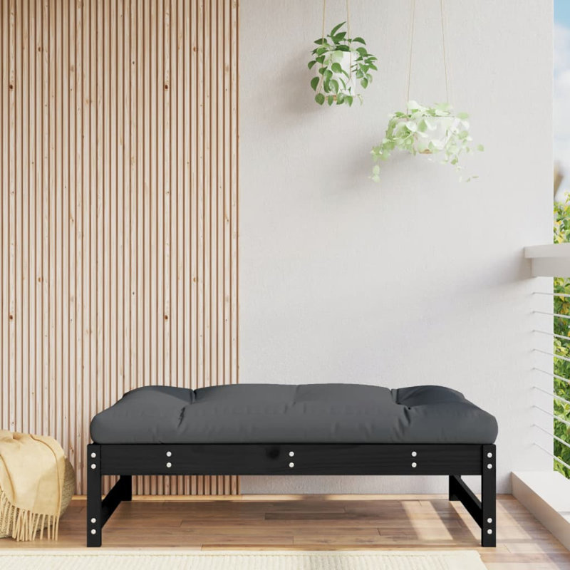 Shawnee Outdoor Ottoman, Black