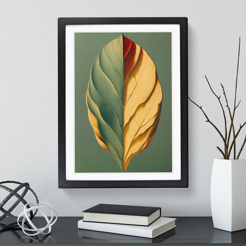 A Pleasing Leaf - Single Picture Frame Print, Black, 64cm H x 46cm W x 2cm D