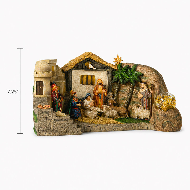 Crèche panoramique de luxe avec cadeaux