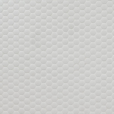 Silica White Matte Penny Round 12 in. x 13 in. Porcelain Mosaic Floor and Wall Tile