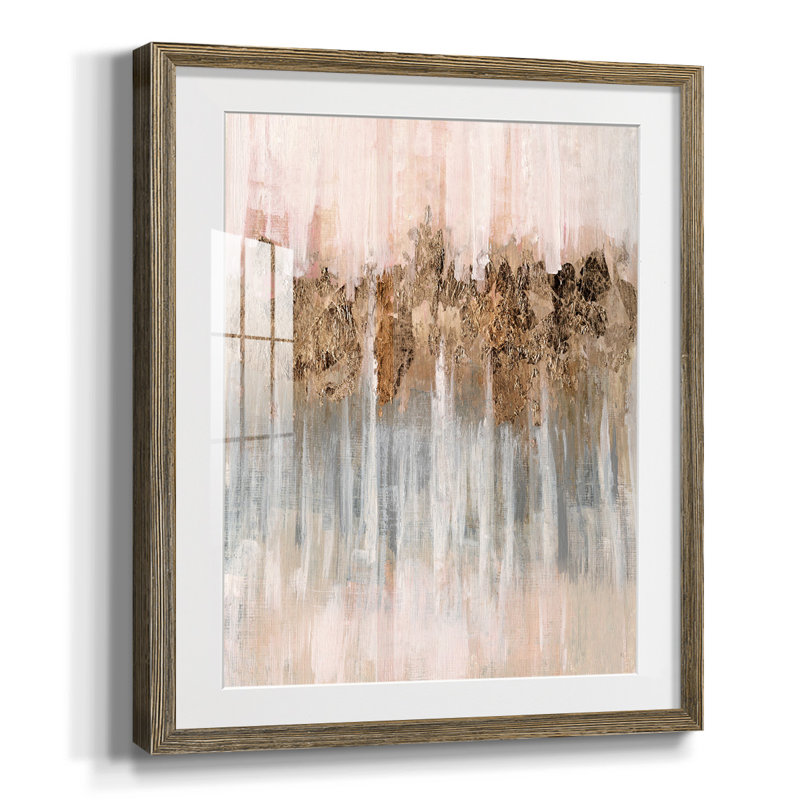 «Floating By I», reproduction encadrée, Blanc, Papier avec cadre noyer