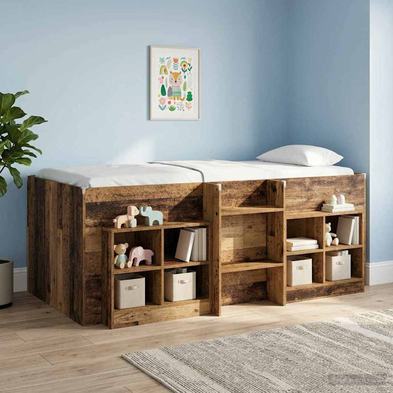 66cm W Bedside Table, Old Wood