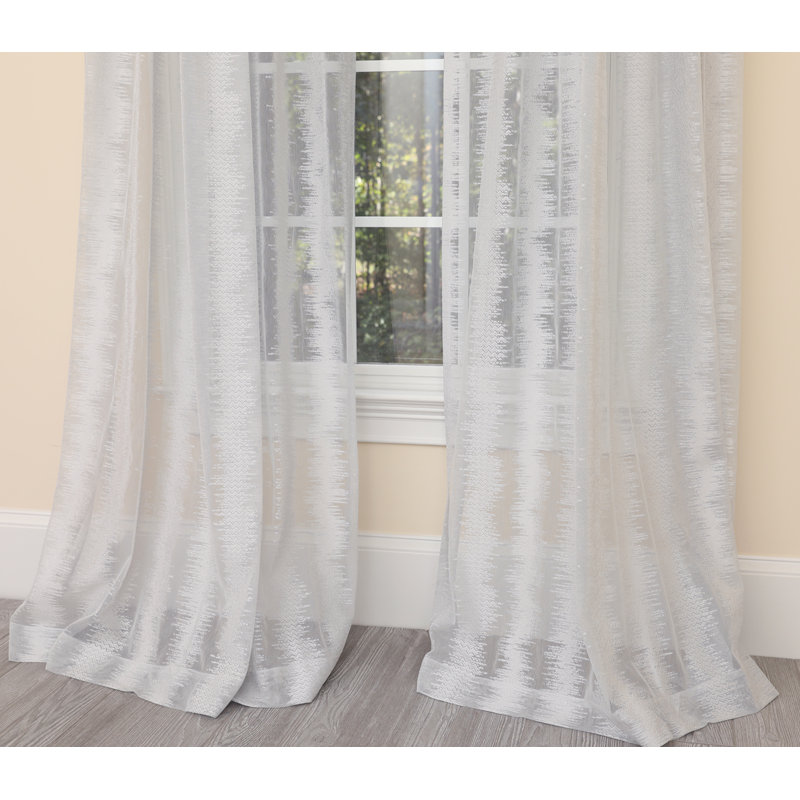 Tyonna Sheer Curtain Single Panel, 54" W x 120" L, Gray