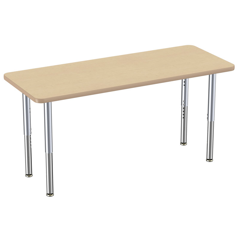 Table rectangulaire d'activité rectangulaire avec pieds réglables, 24" x 60", Érable / Érable, Super