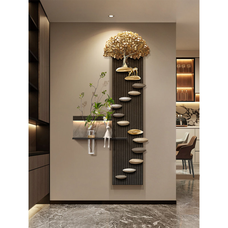 Plantes vertes hydroponiques de luxe moderne avec peintures murales lumineuses, H 62,66 po x l 31,5 po x P 1,18 po
