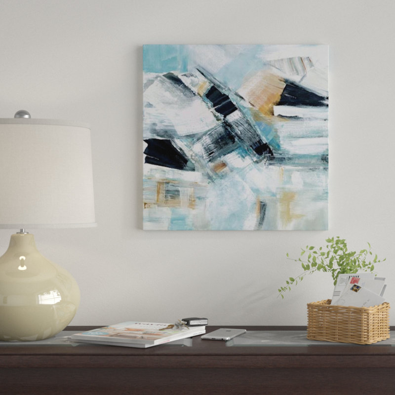 «River Dance II», reproduction sur toile, H 12 po x l 12 po x P 0,75 po, Toile tendue, Blanc