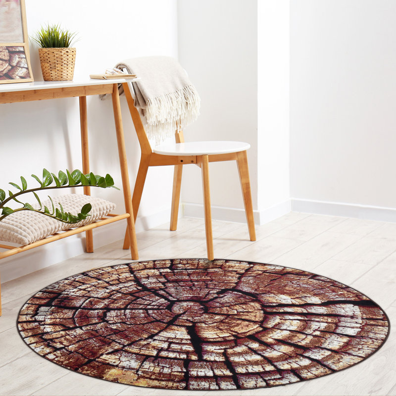 Aurora Machine Woven Brown Indoor / Outdoor Rug, Round 160cm