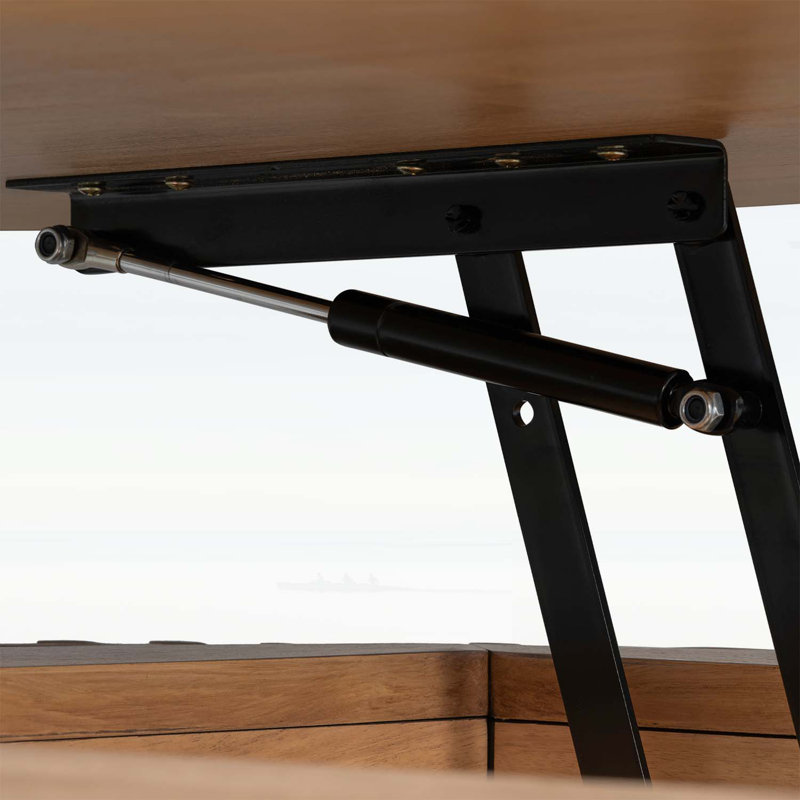 Table basse ronde à plateau relevable, Marron clair