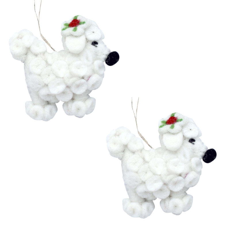 Ensemble de 2 ornements suspendus caniche caniche