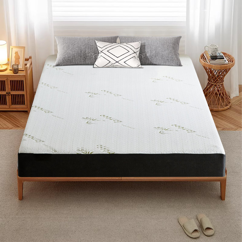 Matelas en mousse viscoélastique gélifiée mi-ferme avec imperméable, Lit simple, 5"