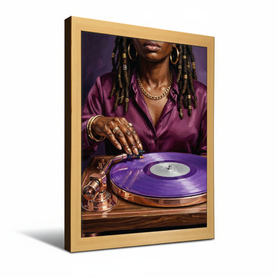 Fashion Purple Vinyl Record Player Woman Dreads Jewelry