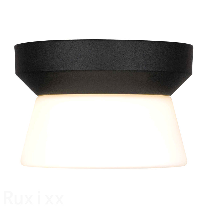 7 Inch Black Integrated Led Flush Mount, 4.5" H x 7" W x 7" D