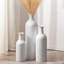 Ensemble de 3 vases de plancher en métal blanc, grands vases cylindriques avec couvercles amovibles pour le salon, la chambre à coucher ou le bureau, décoration de maison moderne et rustique