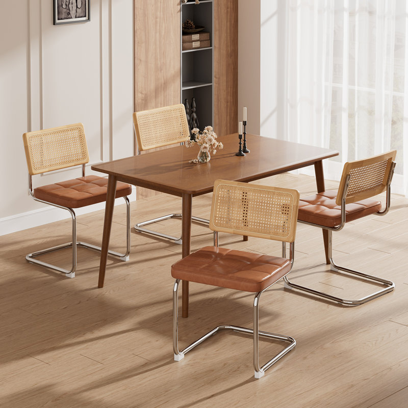 Chaises de salle à manger en rotin, Brun