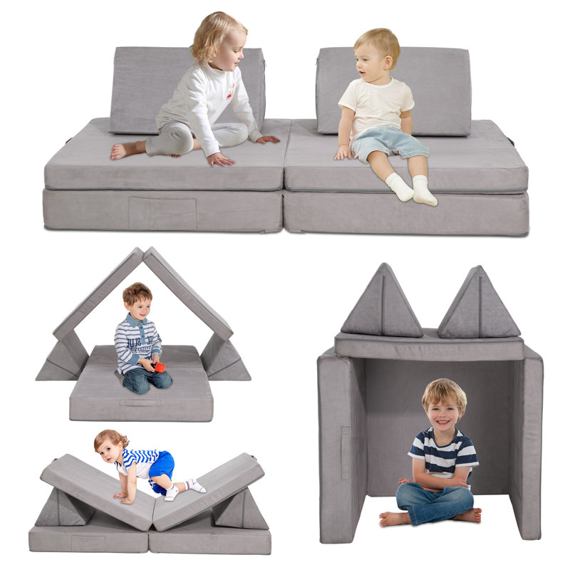 Modular Kids Play Sofa Couch , Gray