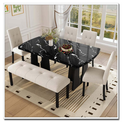 6 Piece Modern Dining Table Set