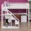 Lit mezzanine avec deux commodes, bureau et bande lumineuse-2085594694