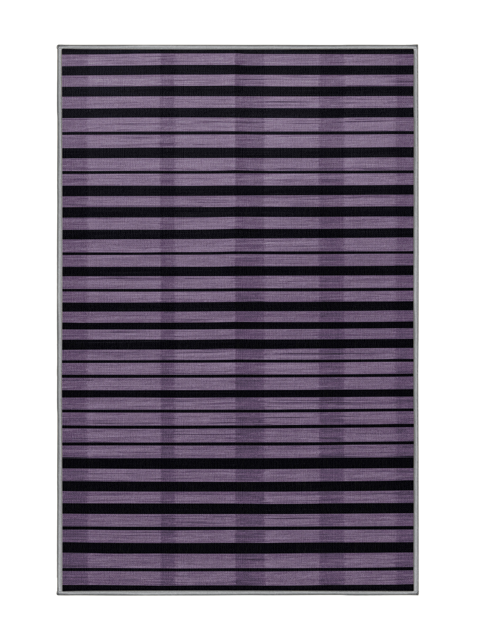 Hokku Designs Machine Washable Horizontal Stripes Purple Area Rug | Wayfair