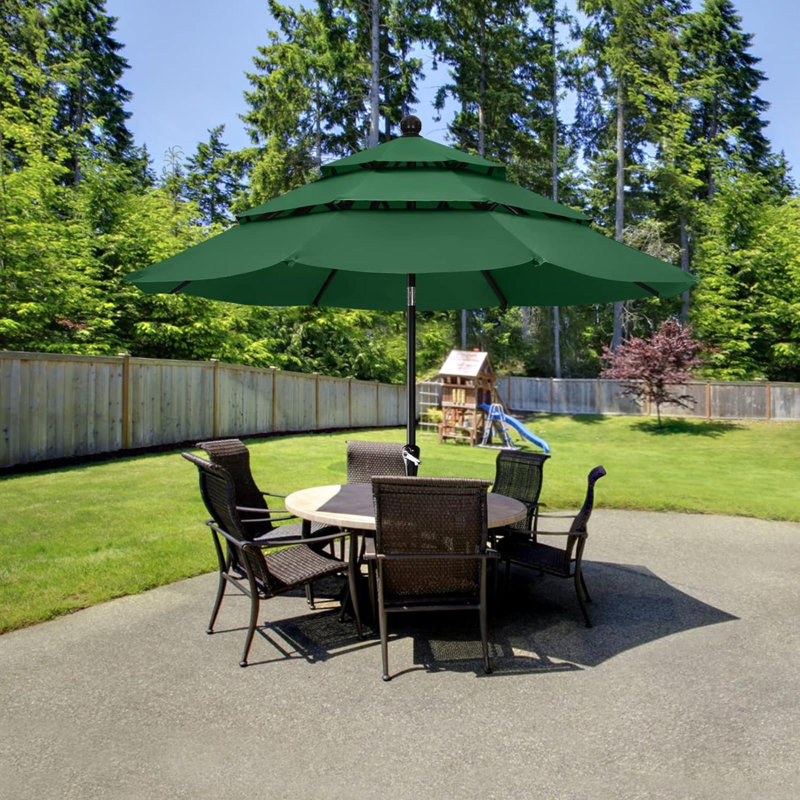 Parasols de patio à 3 niveaux 9 pi (vert)