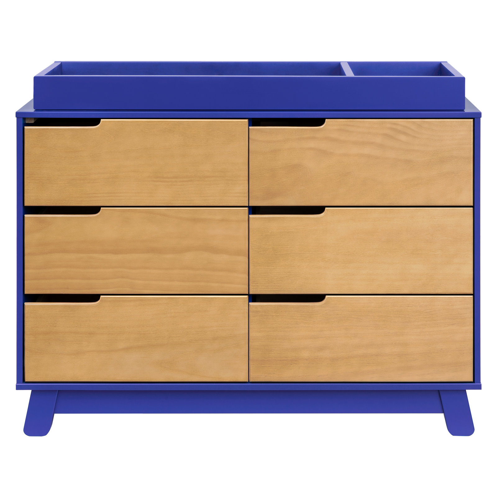 Hudson 6 Drawer 48" W Double Dresser, Cobalt/Honey