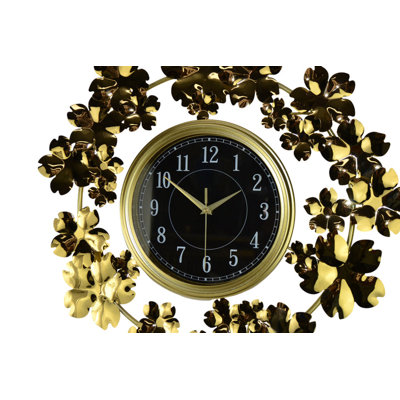 Horloge murale 22 "Mid-Century avec feuilles en métal