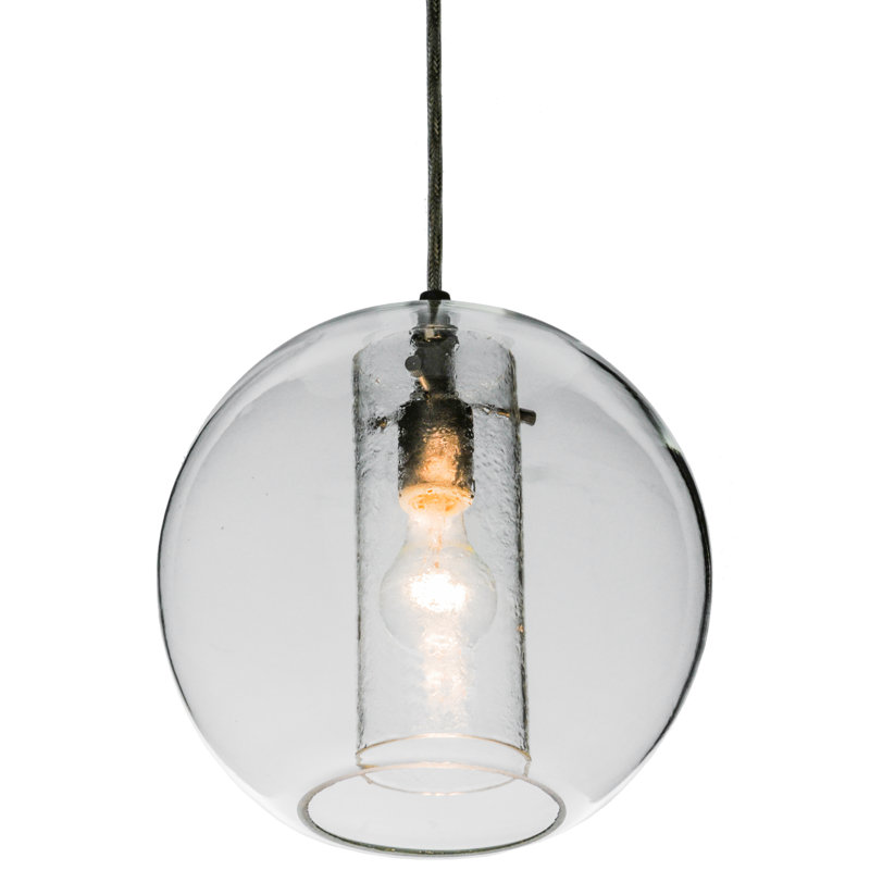 Luminaire sphère suspendu 1 lumières simple, H 75,5 po x l 12 po x P 12 po