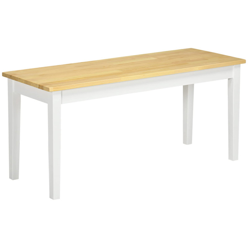 Solid Wood Bench, White