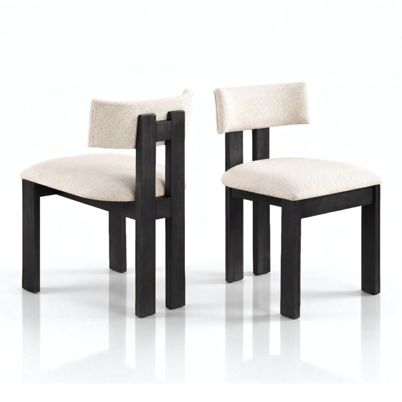 Chaise d'appoint rembourrée Adhafera, Noir