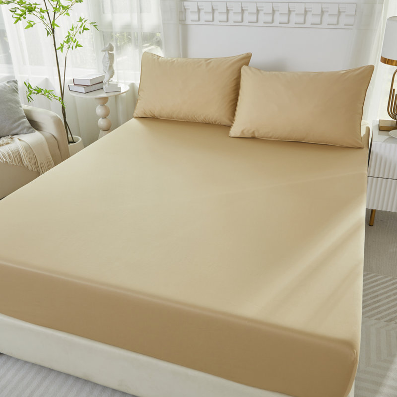 3pcs 600 TC Egyptian-Quality Cotton Fitted Sheet Set, (1*Fitted Sheet + 2*Pillowcases, Without Core), Deep Pocket Up to 37" Luxury Hotel-Grade Silky Fitted Sheet Bedding Set, Soft Breathable And Skin-Friendly Bed Sheets, For Christmas and New Year Gift