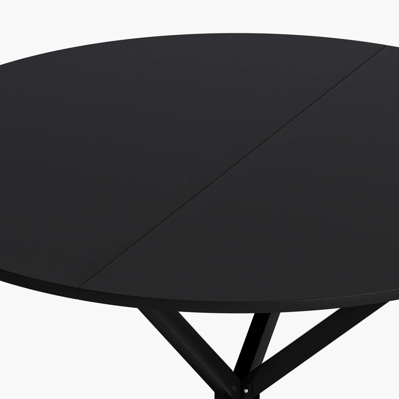 Table de salle à manger Modern, H 29,53 po x L 42,13 po x l 42,13 po, Noir, noir, noir, noir