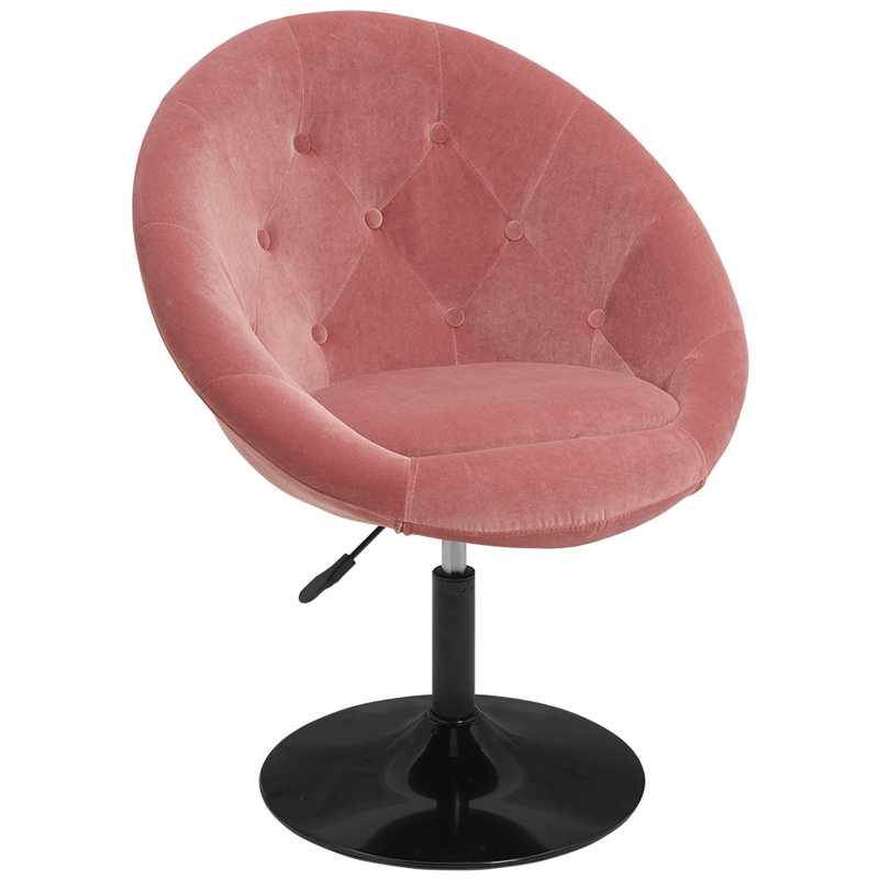 Climax Upholstered Swivel Barrel Chair, Rose