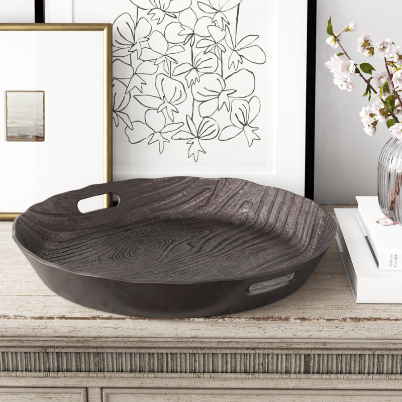 Ashlund Aluminum Tray, 18.1" H x 18.1" W x 2.2" D, Brown