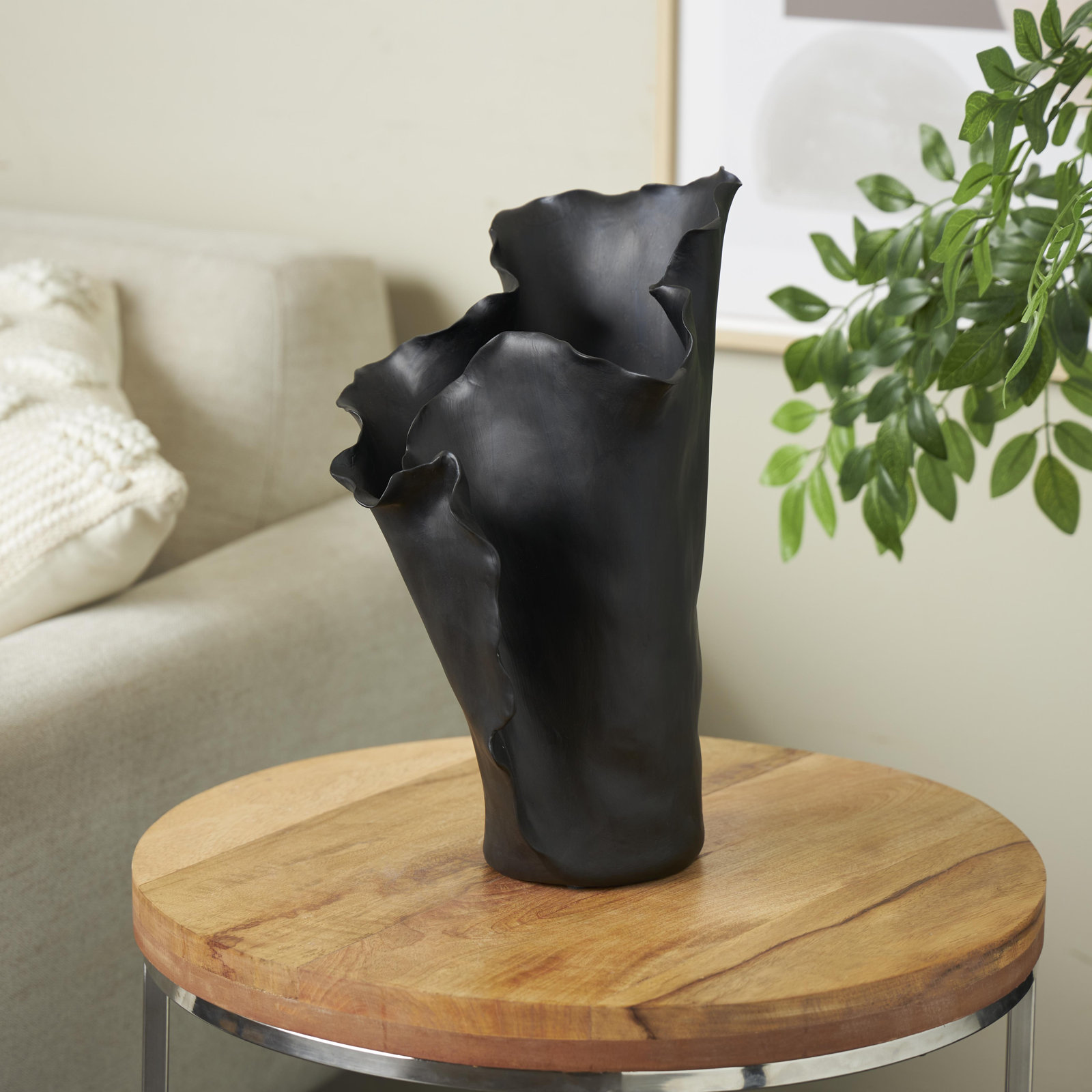 Bia Ceramic Table Vase, Black