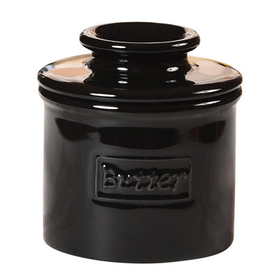 Butter Bell - The Original Butter Bell Crock, Café Retro Collection, Midnight Black