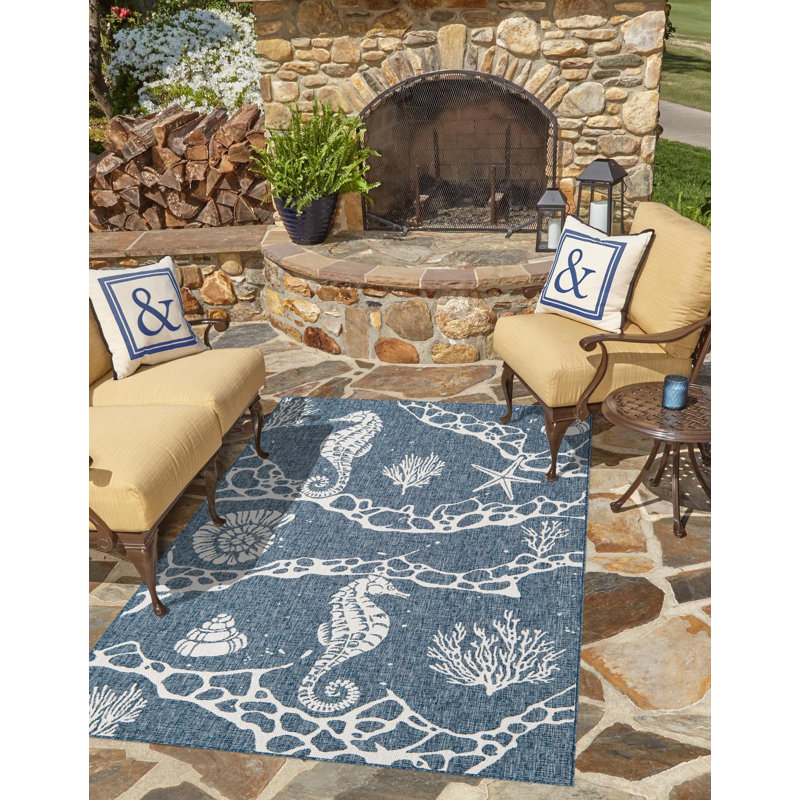 Tapis contemporain bleu marine Aycan, Rectangle 2 pi x 3 pi 1 po