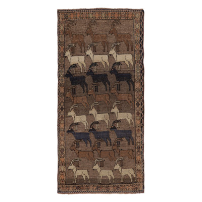 Vintage One-of-a-Kind 3'3" X 7'4" Hand Knotted Area Rug